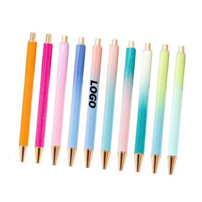 Custom Gold Gel Pens,  Black Ink, Smooth Writing, Cute Plastic Design, Ideal for Women & Men, Gift-ready