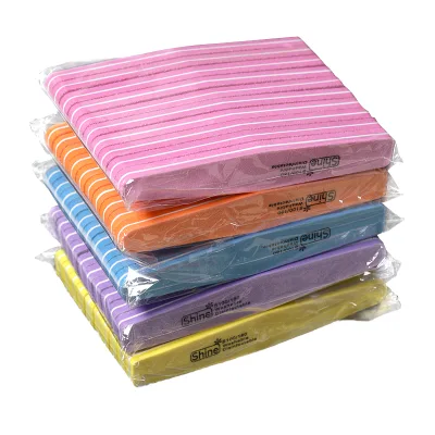As Professional Double Side 100/180 Emery Board Mini Nail File Set High Quality Square Zebra Nail File with Custom Logo Hot Sale