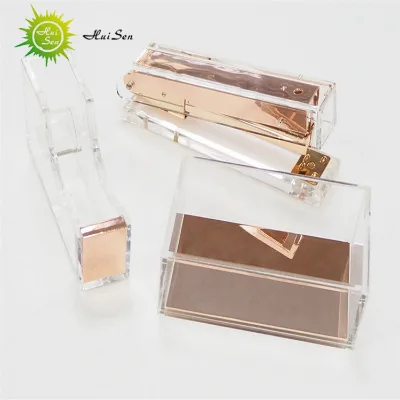 Huisen Deluxe clear Acrylic Tape Dispenser Elegent Rose Gold Marble Office Stationery Supplies