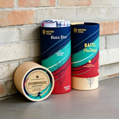 Cylinder-shaped Short-sleeve T-shirt Tube Packaging Box Custom Tea & Coffee Canister Towel Gift Box with Custom Logo Made China