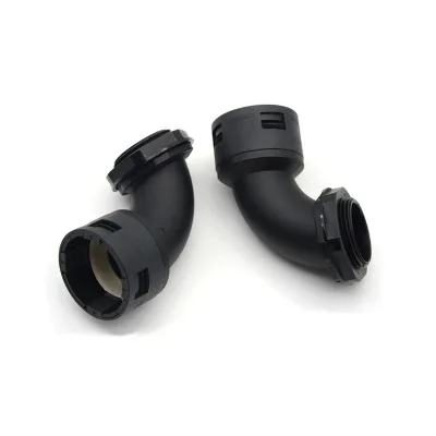 Nylon Elbow Quick Fitting Conduit Connector Waterproof Flexible Conduit Fitting Bellows Angle Connector