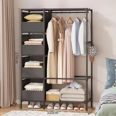 Tier Stand Towel Cabinet Multifunctional Organizer Drying Garment Coat Clothes Rack
