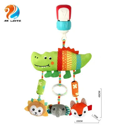 Infant Bed Bell Baby Kids Plush Cartoon Colorful Soothing Musical Hanging Rattle Toys 360 Rotation Soft Plastic