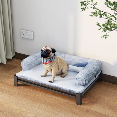 Dog Cot Removable Washable All-Season Elevated Wooden Pet Bed for Large Dogs Cooling Mat Dog Cushion Camp Cot