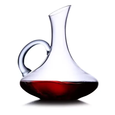 Handmade Glass Red Wine Decanter With Handle Customized Design Wine Accessories for Party Wedding Serving