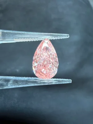 Fancy Intense Pink Pear Shape Lab Created Diamond Excellent Cut Large Size Loose Pink Diamond for Engagement Ring Pendant