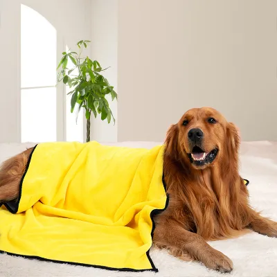 Extra Large Thick Microfiber Pet Bath Towel Ultra Strong Water Absorption Quick Dry Lint Free Soft Blanket