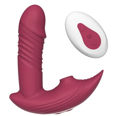 Simulation G Spot Shock Thrusting Clit sucker with Remote Control Vibrator Sex Toy