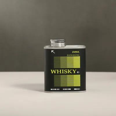 Wholesale Empty Tin Cans with Liner for Sale OEM 150ml to 180ml Whiskey Mini Fragrance Tin Can Olive Oil Tin Cans