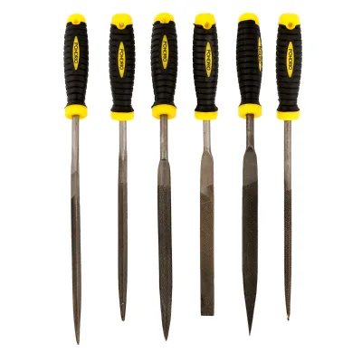 Professional Industrial Grade PONDRIO Heavy Duty High Carbon Steel 6pcs Flat Hand File Set for Metal Diamond Jewelry Wood