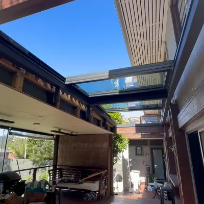 Aluminum Profile Motorized Open Glass Patio Skylight Custom Electric Automatic Retractable Openable Sky Roof Windows