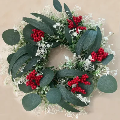 Spring Easter Imitation Berry Wreath Halloween Door Hanging 45cm Injection Molding Bone Bone Christmas Door Wreath