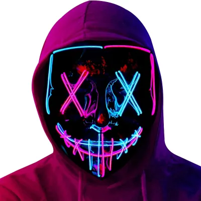 Halloween Mask LED Light up Mask Scary Mask for Festival Cosplay Halloween Costume Masquerade Party