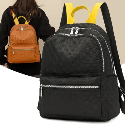 New Designer Soft Leather Womens Backpacks Laptop Bag Black Backpack Custom Logo Large Travel Backpack Bag