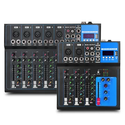 4-way 7-way 8-way Ring Cow Live Recording Home Stage Mixer with USB Direct Recording Made in China