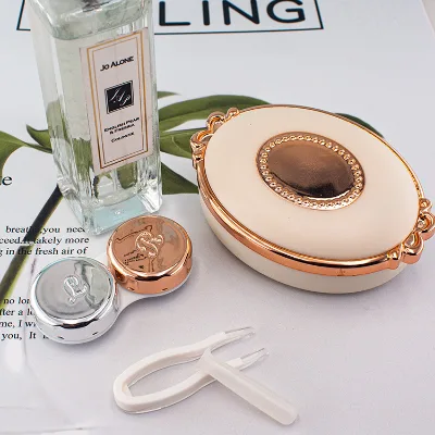 Wholesale Custom Logo Colored Contact Lens Case Set Clear Contact Lens Case with Mirror Eye Wear Accessory Tweezers Applicator