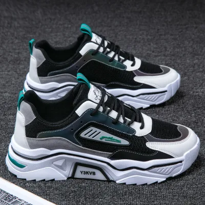 Wholesale Chunky Casual Footwear for Man Breathable Male Mesh Sports Shoes Fashion Trend Rubber Sole Men's Lightweight Sneakers