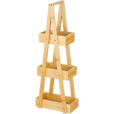 3 Storey Bathroom Storage Rack Room Decoration Rack Bamboo Bathroom Shelf Multi-layer Bamboo Storage Rack Display Stand OEM/ODM