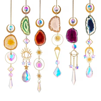 Agate Original Stone Crystal Sun Catcher Rainbow Manufacturing Window Car Hanging Parts Prism Ball