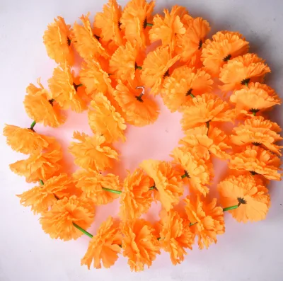 India Flowers Garland Marigold String Artificial Carnation Flower Garland for Wedding Party Halloween Decoration