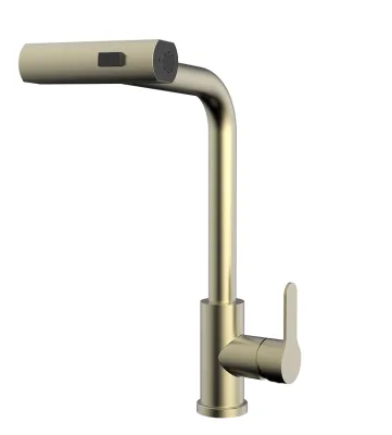 Modern Stainless Steel Gun Grey Spray Proof Single Handle Pull Down Deck Mounted Flexible Washbasin Taps for Hotel Kitchen