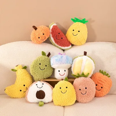 Wholesale Plush Keychains Vegetables Funny Expressions Chives Ginger Garlic Fruits Plants Plushies Pendant Stuffed Toy for Gift