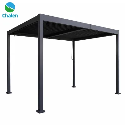 3x4x2.2m Aluminum Alloy Post Crossbeam Louvered Gazebo Modern Design Durable KD Waterproof Outdoor Pavilion Mail Order Patio