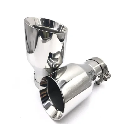 Newest Style 304 Stainless Steel Universal Exhaust System End Pipe+car Exhaust Tip 1 Piece