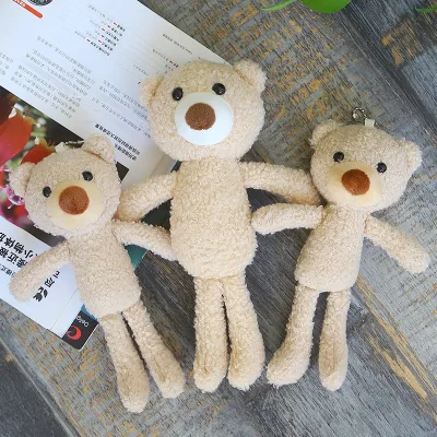 Bear Doll Pendant Keychain Mini Plush Toy with Small Accessories PP Filled Anime Plush Toys Wholesale