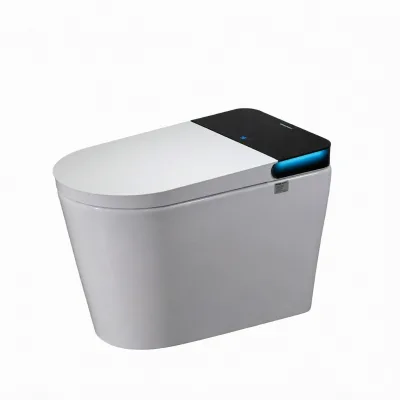 Modern Luxury Intelligent Sanitary Elongated Toilet with Heated Seat Remote Control P-Trap Drainage Dual-Flush