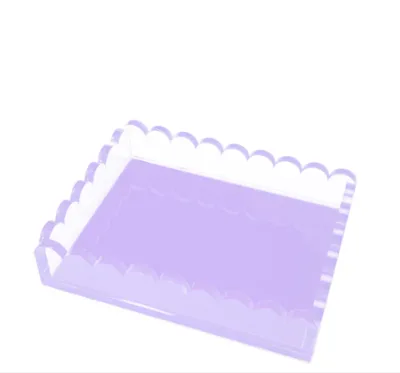 Custom Color Acrylic One Piece Tray Rectangle Storage Serving Tray for Countertop