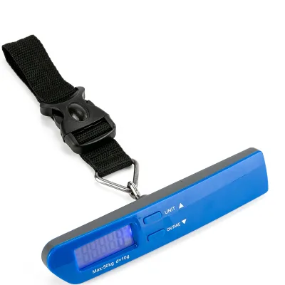 50kg Travel Digital Weighing Luggage Scale with Buzzer Design Portable ABS Plastic New Digital Display Blue Backlit LCD Display