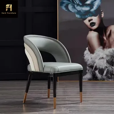 Customized Modern Rainbow Design Curve Back Wooden Dining Chair with Big Portable Sponge Cushion