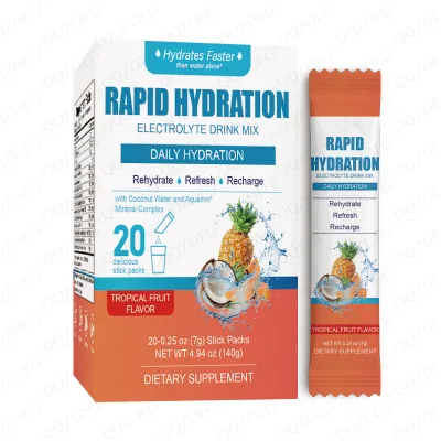 OEM Wholesales Manufacturer 0 Sugar Rapid Hydration Electrolyte Drink Mix Powder with Potassium for Adults on Energy Management