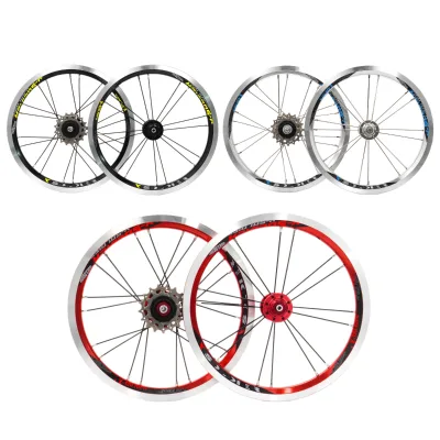 14 Inch Folding Bike Wheelset External 3-Speed Freewheel 16-20 Holes Bicycle Wheels Replacement Parts