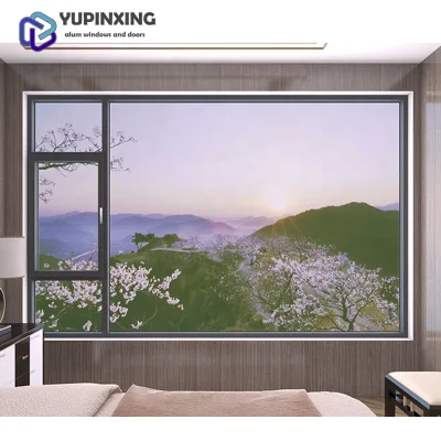 Hurricane High Impact Aluminum Casement Windows Tempered Insulated Glass Energy Saving Windows and Doors for Residential Home