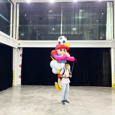 Football Boy Thumbs up Inflatable Giant Marionette Inflatable Puppet Character Costume Football Carnival Cartoon Puppet Mascot