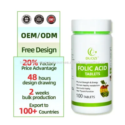 OEM duozi Folic acid 1000mcg in Tablets food supplements tablet pregnant women red blood cell growth Folic Acid tablets