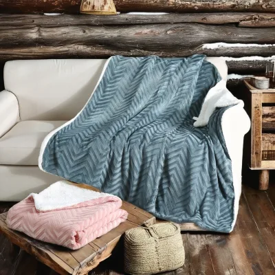 FY Customized 100% Polyester Jacquard Blanket Woven Flannel Fleece Solid Festival Pattern Chunky Knit Winter Blanket European