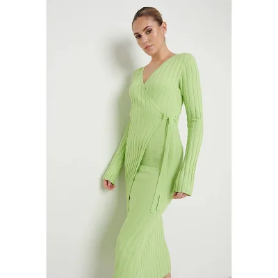New Design Autumn New V-neck Side Strap Mid Length Women's Dress