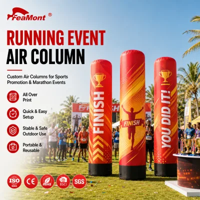 FEAMONT Airtight Inflatable Banner Column with Sturdy Base and High Visibility Design for Stadium Sports and Competition Events