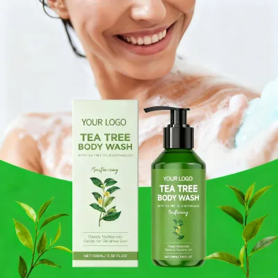 OEM Tea Tree Natural Plant Extract Shower Gel Cleansing Anti-acne Moisturizing Improve Rough Skin Tea Tree Shower Gel