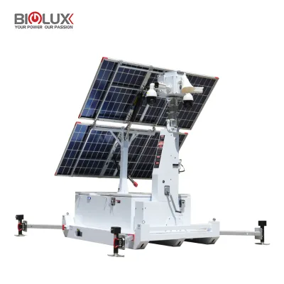 Mobile CCTV Tower HiSKID with 9m Telescoping Mast Tower Security Surveillance CCTV Camera for Work Site