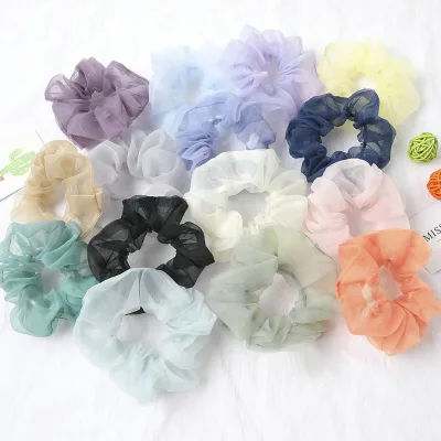 Ziming Cute Multiple Colors Organza Scrunchies Fairy Lovely Princess Style Organza Hair Scrunchies for Women and Girls