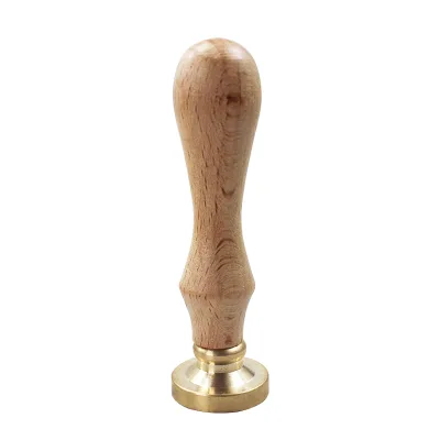 Retro European Beech Wood Lacquer Customized Round Seal Handle Envelope Invitation Stamp for Decoration