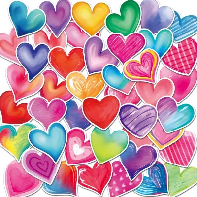 45 PCS Love Stickers Heart Sticker for Water Bottles Snowboard Waterproof Vinyl Gifts Women Girls Valentine's Day Decorations