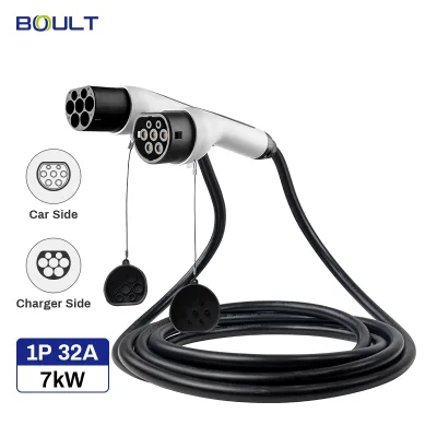 New Boult 7KW 32A IP65 Rated Type2 to Type2 EV Charger Extension Cable with 5M/Customizable Length CE Certified