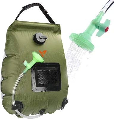 GoalFit 2024 Outdoor Camping Shower Bag Water Storage Tank 20L Auto-heat Portable Shower