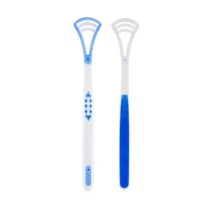 2023 Dental Care Supplier Custom Logo Cheap Price in Stock Silicone Plastic Soft Tongue Cleaner Scraper