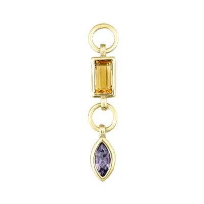 Gemnel Delicate Jewelry  925 Sterling Silver Square and Marquise Zircon Charm